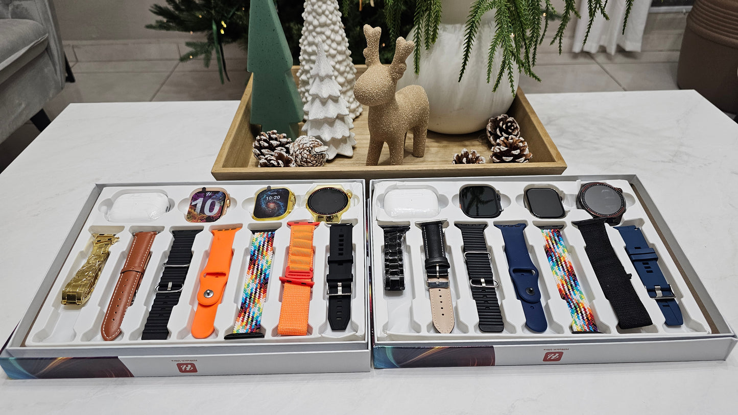 Combo de 3 Smartwatch+ Earphones+ 7 correas