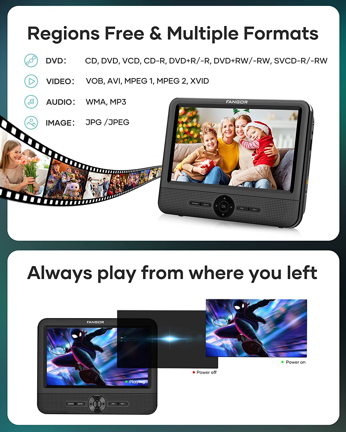 DVD Doble para Autos 7.5"